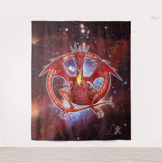 Pyrope Cosmic Dragon Wandteppich (Vorderseite)