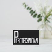 Pyrotechniker Schwarz-Weiß-Visitenkarte Visitenkarte (Stehend Vorderseite)