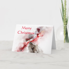 Pyrrhuloxia Wasserfarbe Frohe Weihnachten Karte