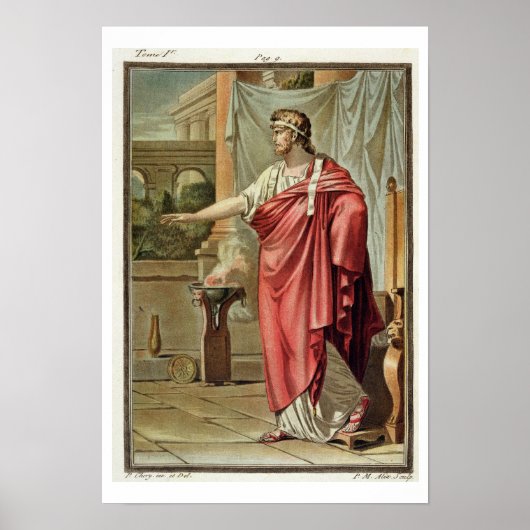 Pyrrhus, Kostüm für "Andromache" von Jean Racine, Poster (Vorne)