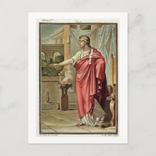 Pyrrhus, Kostüm für "Andromache" von Jean Racine, Postkarte