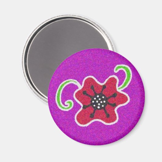 Pysanka-Symbol: Poppy Magnet (Vorderseite/Rückseite)