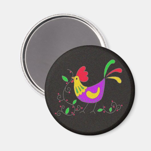 Pysanka-Symbol: Rooster Magnet (Vorderseite/Rückseite)