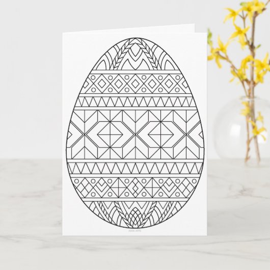 Pysanki-Karte bis Farbe 3 Karte (Gelbe Blume)