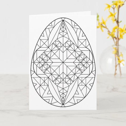 Pysanki-Karte zu Farbe 2 Karte (Gelbe Blume)