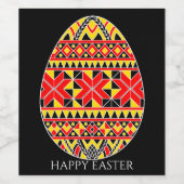 Pysanki Ostereier Weinetikett (Einzelnes Label)