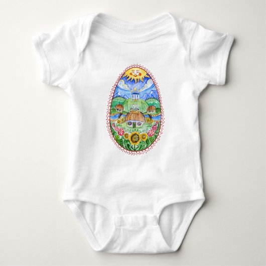 Pysanky Ukrainer-Ostereier Baby Strampler (Vorderseite)