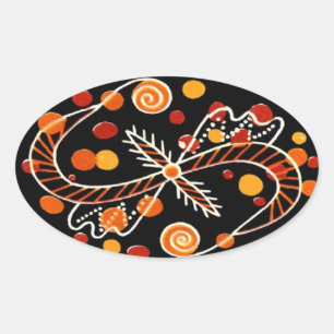 Pysanky Ukrainische Ostereier Ovaler Aufkleber