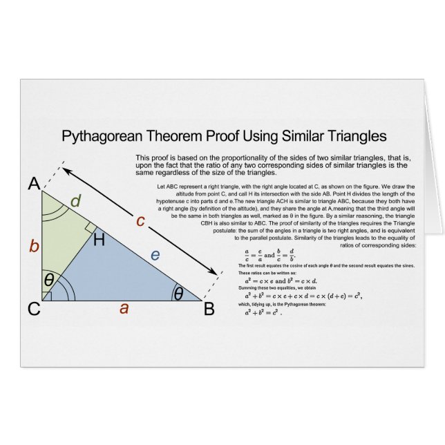 Pythagoräisches Theorem-Beweis unter Verwendung (Vorderseite (Horizontal))