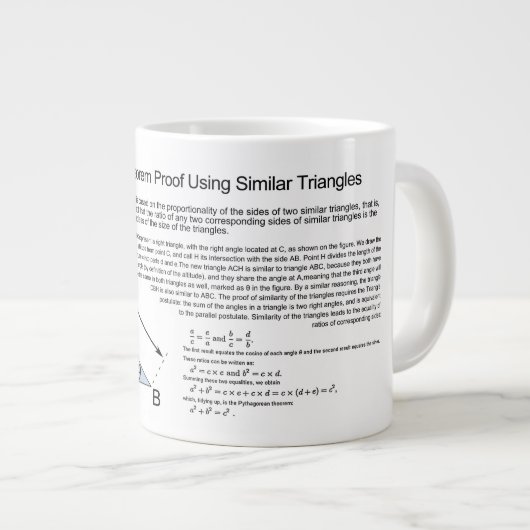 Pythagoräisches Theorem-Beweis unter Verwendung Jumbo-Tasse (Vorderseite Rechts)