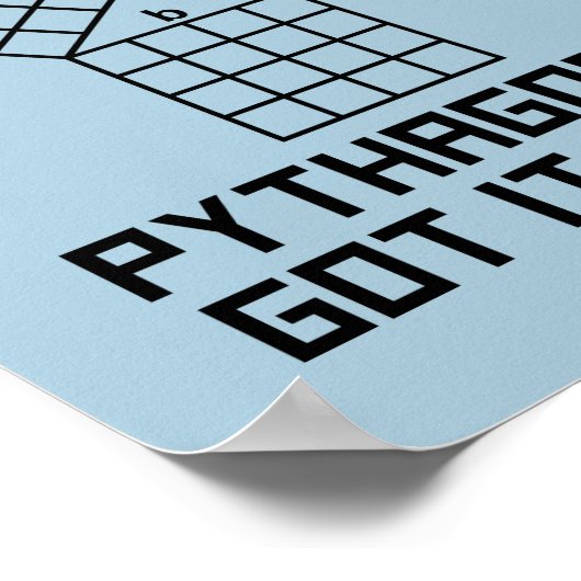 Pythagoras Got es Richtige Mathematik Poster (Ecke)