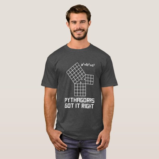 Pythagoras Got es Richtige Mathematik T-Shirt (Vorne ganz)