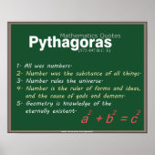 Pythagoras Mathematics quotes Poster (Vorne)