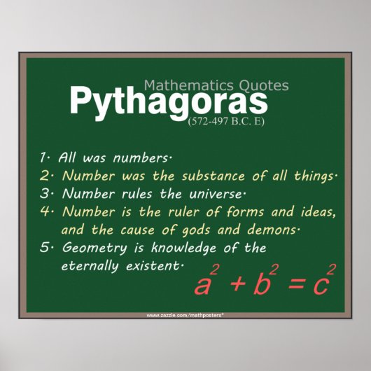 Pythagoras Mathematics quotes Poster (Vorne)