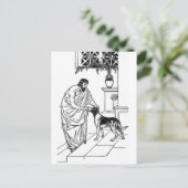 Pythagoras mit Hund Postkarte (Stehend Vorderseite)