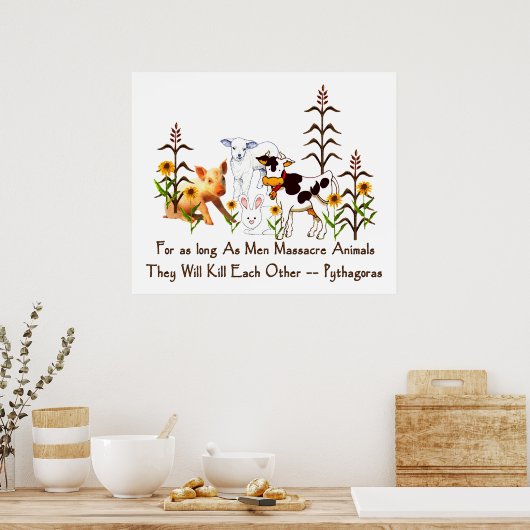 Pythagoras Vegetarisches Zitat Poster (Küche)