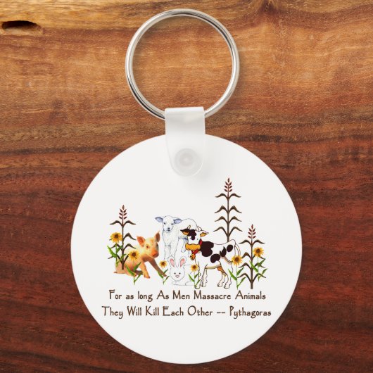 Pythagoras Vegetarisches Zitat Schlüsselanhänger (Vorderseite)