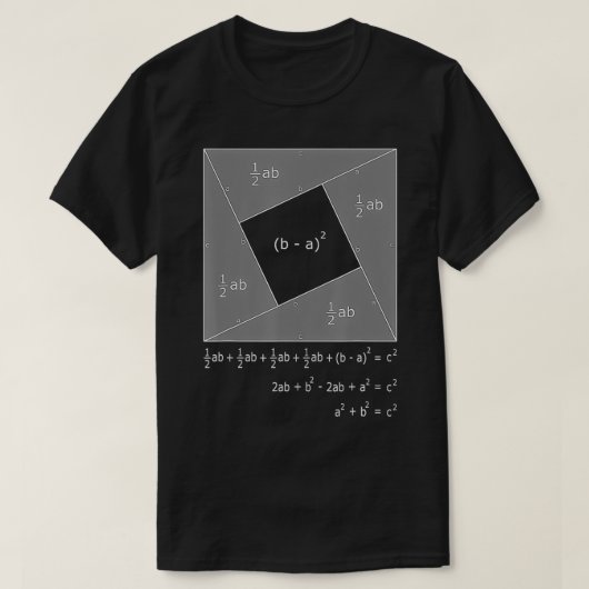 Pythagorean Theorem Algebraic Proof Math T-Shirt (Design vorne)