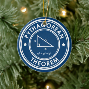 Pythagorean Theorem Blauer Keramik Ornament