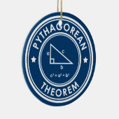 Pythagorean Theorem Blauer Keramik Ornament (Rechts)
