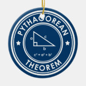 Pythagorean Theorem Blauer Keramik Ornament (Vorne)