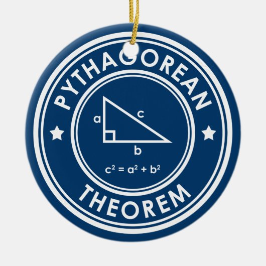 Pythagorean Theorem Blauer Keramik Ornament (Vorne)