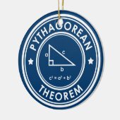Pythagorean Theorem Blauer Keramik Ornament (Links)