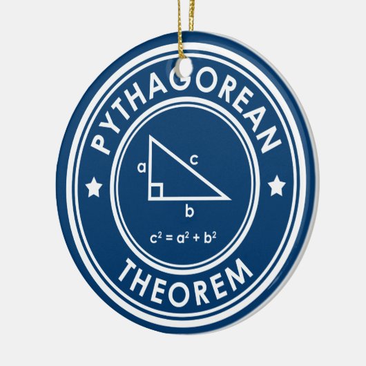 Pythagorean Theorem Blauer Keramik Ornament (Links)
