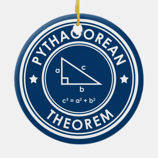 Pythagorean Theorem Blauer Keramik Ornament (Hinten)