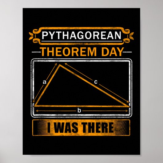 Pythagorean Theorem Day I Was There - Math Teacher Poster (Vorne)