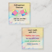Pythagorean Theorem Math Tutor Business Card Quadratische Visitenkarte (Vorne/Hinten)