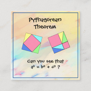 Pythagorean Theorem Math Tutor Business Card Quadratische Visitenkarte