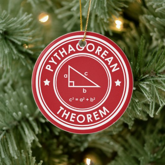 Pythagorean Theorem Rote Keramik Ornament (Baum)