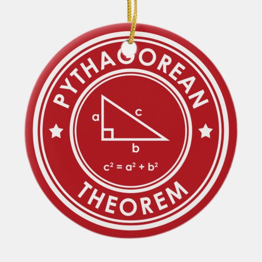 Pythagorean Theorem Rote Keramik Ornament (Vorne)