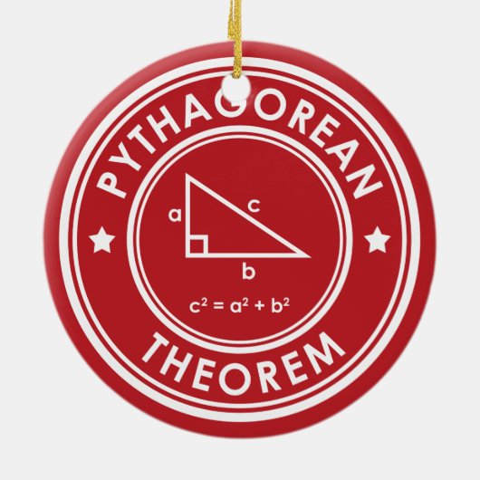 Pythagorean Theorem Rote Keramik Ornament (Hinten)