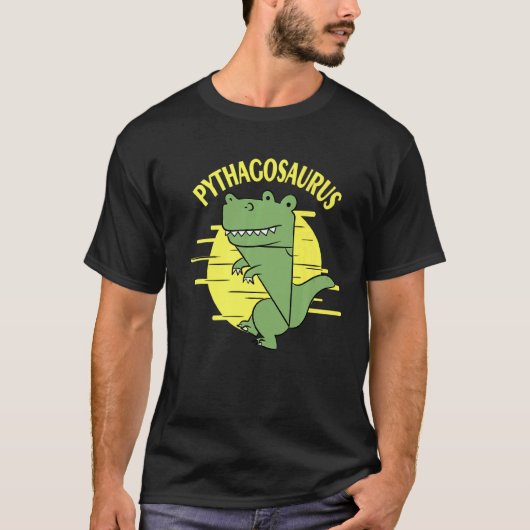 Pythagosaurus Pythagoras Theorem Statistiker Mathe T-Shirt (Vorderseite)