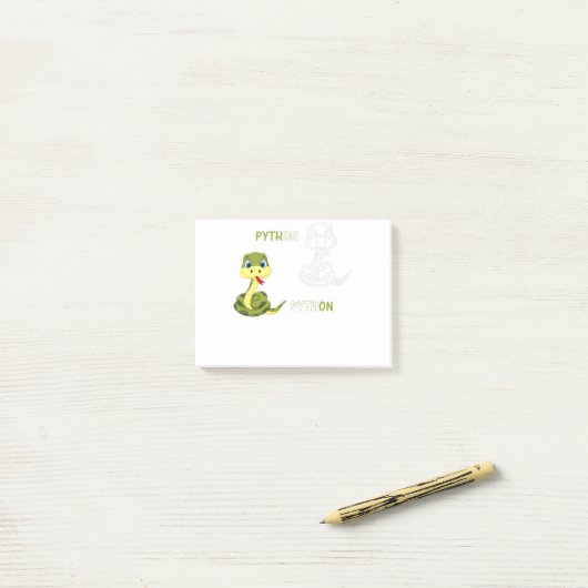 Pythoff Python niedliche Schlange Post-it Klebezettel (Auf Schreibtisch)