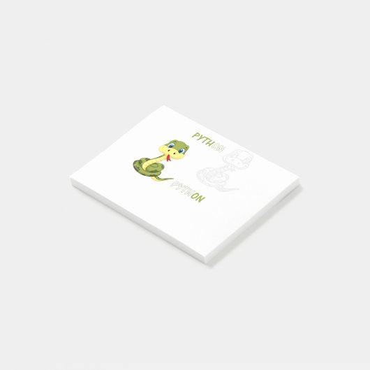 Pythoff Python niedliche Schlange Post-it Klebezettel (angewinkelt)