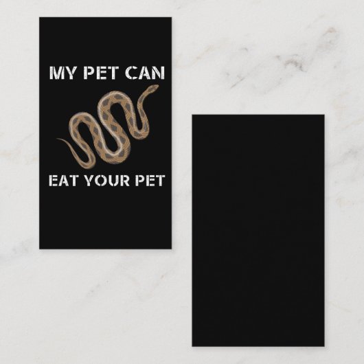 Python-Besitzer eines Pflaumenbeutels Visitenkarte (Vorne/Hinten)