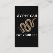 Python-Besitzer eines Pflaumenbeutels Visitenkarte (Vorderseite)