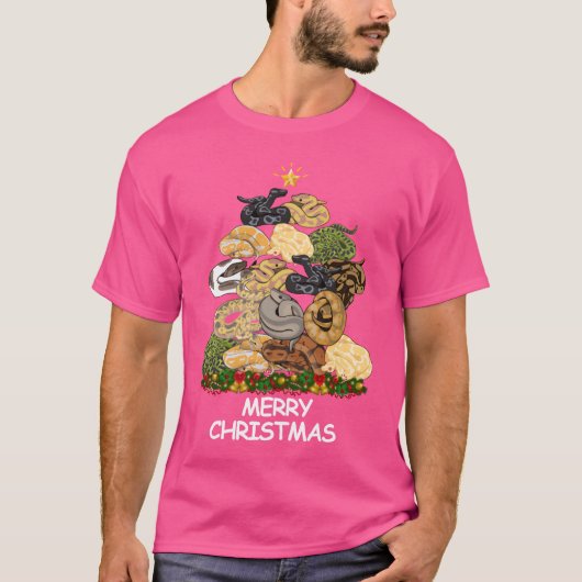 Python Christmasree Frohe Weihnachtsfreund T-Shirt (Vorderseite)