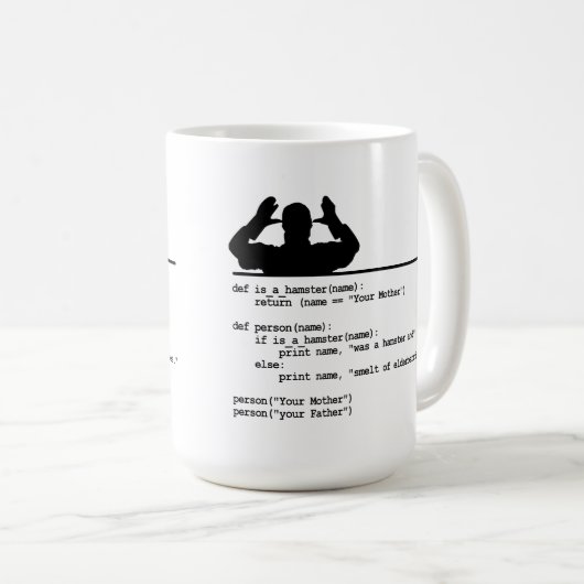 Python Code-Deine Mutter war ein Hamster Kaffeetasse (VorderseiteRechts)