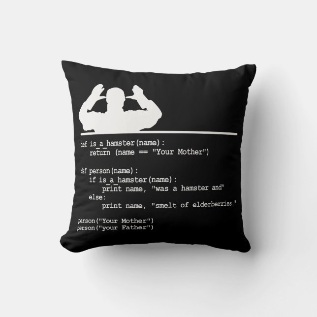 Python Code-Deine Mutter war ein Hamster Kissen (Vorderseite)