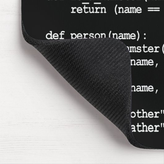 Python Code-Deine Mutter war ein Hamster Mousepad (Ecke)