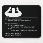 Python Code-Deine Mutter war ein Hamster Mousepad (Vorne)