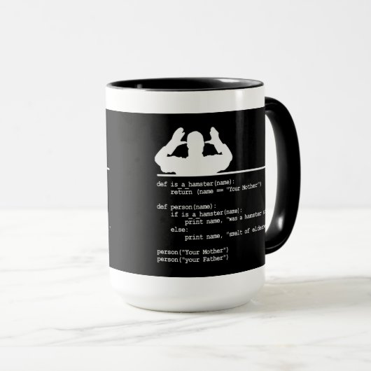Python Code-Deine Mutter war ein Hamster Tasse (VorderseiteRechts)