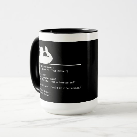 Python Code-Deine Mutter war ein Hamster Tasse (Vorderseite Links)