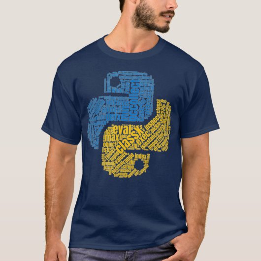 Python Coding Word Art T-Shirt (Vorderseite)