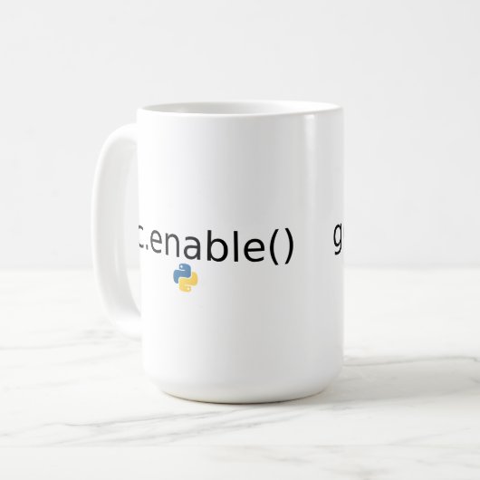 Python Garbage Collector Kaffeetasse (Vorderseite Links)