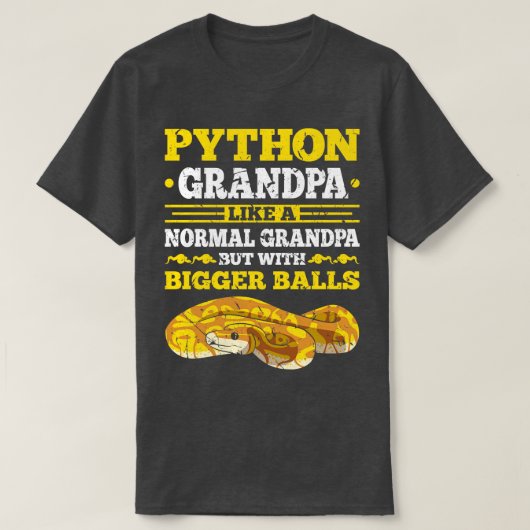 Python Grandpa Snake Lover T-Shirt (Design vorne)